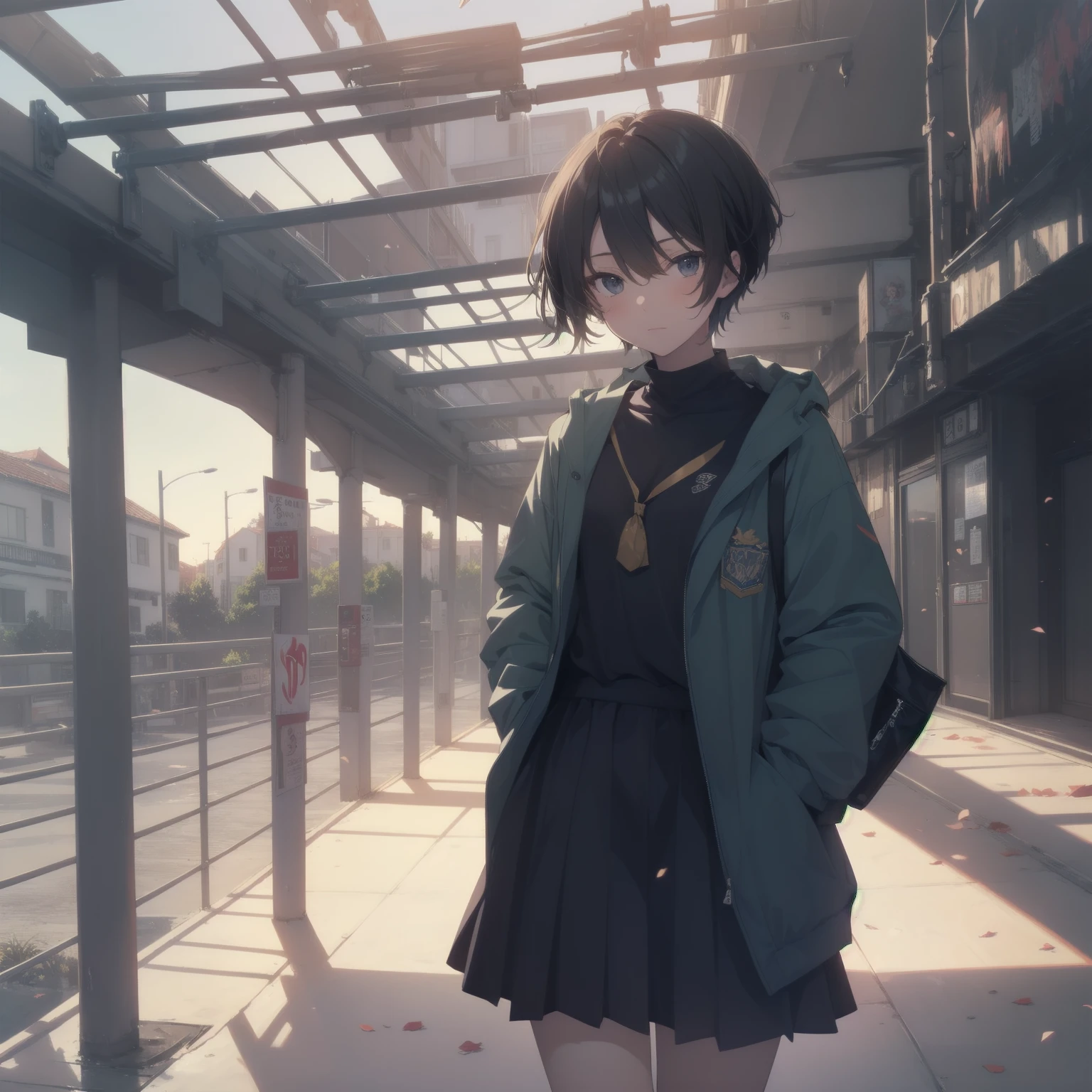 ultra-absurdres-Top quality by artist God, ultra-detailed, high resolution, anime moe artstyle, best anime 8k konachan wallpaper, pixiv contest winner, pool:2810, perfect anatomy,break, 1girl, (Please draw a girl walking sleepily to school alone. )break,(Solo,little female, 13-year-old:1.3),Full limbs, complete fingers,a junior high school student, (very short hair), short cut, flat chest, , small butt, small black eyes, beautiful detailed eyes, well-proportioned iris and pupils, expressive eyes, highres detailed hair, soft expression, salor school_uniform, sailor collar, serahuku, bow, pleated skirt,(Detailed Lighting), (Detailed background), in the School commute route. break,super detailed skin, Best cinematic lighting powered by famous artist, 8k,beauty illustration,photoshop_(medium),very aesthetic,break,((artist:kotorai )), artist:clamp ,artist:carnelian ,artist:kantoku ,

