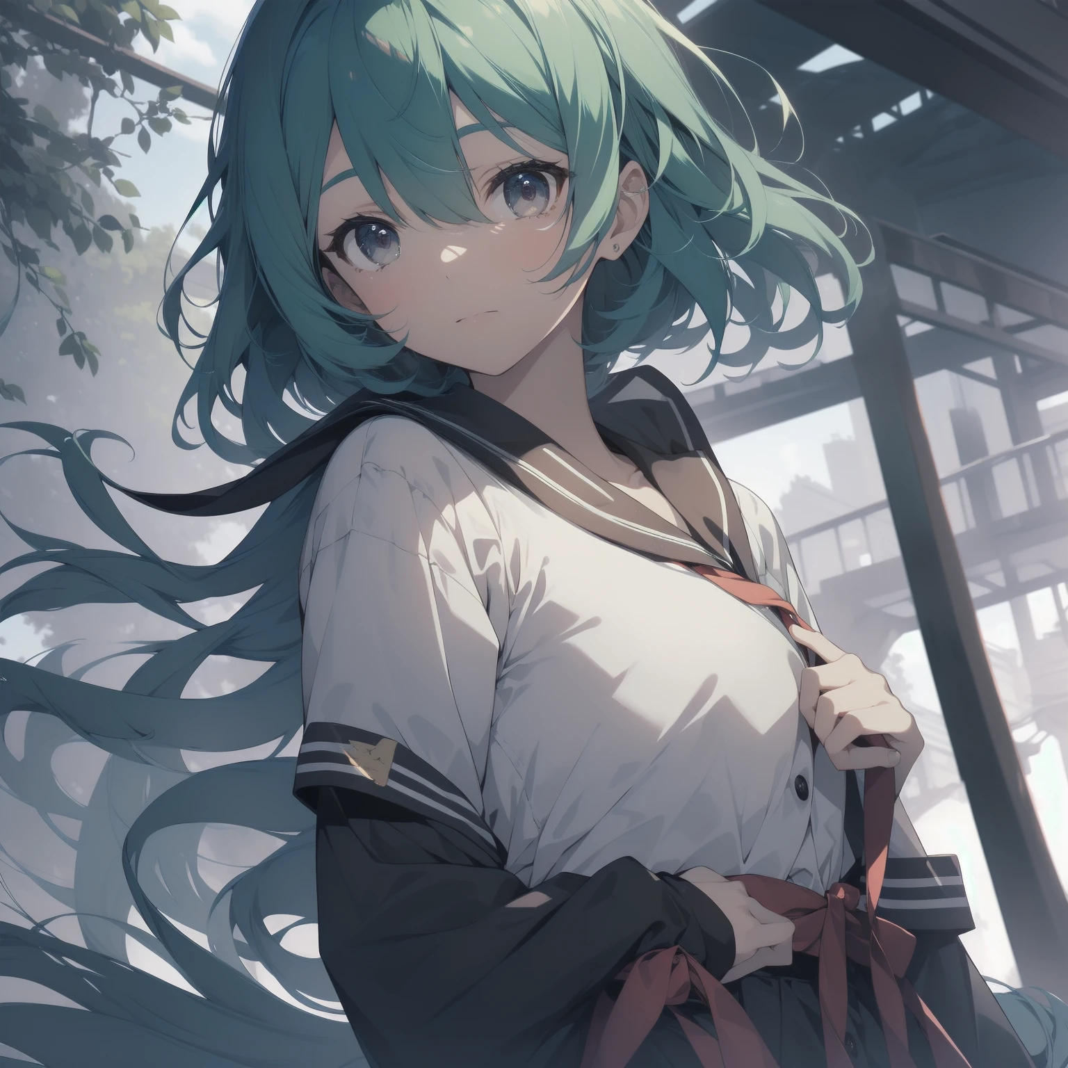 ultra-absurdres-Top quality by artist God, ultra-detailed, high resolution, anime moe artstyle, best anime 8k konachan wallpaper, pixiv contest winner, pool:2810, perfect anatomy,break, 1girl, (Please draw a girl walking sleepily to school alone. )break,(Solo,little female, -yeld:1.Full limbs, complete fingers,a junior hihort hair), short cut, flat chest, , small butt, small black eyes, beautiful detailed eyes, well-proportioned iris and pupils, expressive eyes, highres detailed hair, soft expression, salor school_uniform, sailor collar, serahuku, bow, pleated skirt,(Detailed Lighting), (Detailed background), in the School commute route. break,super detailed skin, Best cinematic lighting powered by famous artist, 8k,beauty illustration,photoshop_(medium),very aesthetic,break,((artist:kotorai )), artist:clamp ,artist:carnelian ,artist:kantoku ,