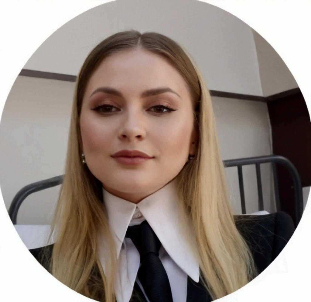 arafed woman with long blonde hair утомительный a black tie, girl in a suit, quite complete, with big breasts, with a big booty, in a miniskirt, in stockings