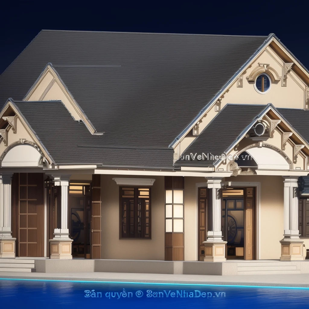 maison arafée avec piscine et patio avec un patio et une salle à manger, chef d'oeuvre bien conçu, vif et détaillé, lignes douces et nettes, néo-classique, néo-classique, Conception résidentielle, design extérieur, rendre à la perfection résolue, ligne épurée, maison riche, vif et équilibré, crisp smooth ligne épurées, avec une pelouse luxuriante, chef-d'œuvre majestueux