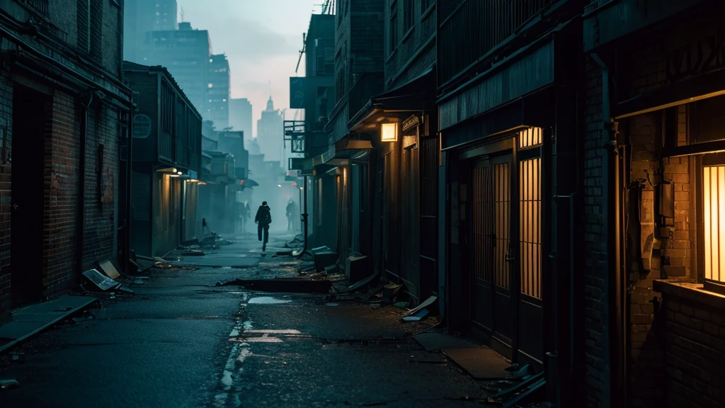 (Highest quality, High resolution, Realistic:1.2),(dark, Mysterious Room),(evening, eveningの雰囲気),(Retreat),(Secret places),(A ruined world),(intense, Suspenseful),(Cornered),(New York Alleyway),(Desolate cityscape),(The pursuers are closing in),(Hide your pursuer),(Beautiful view outside the window),(A terrifying moment)