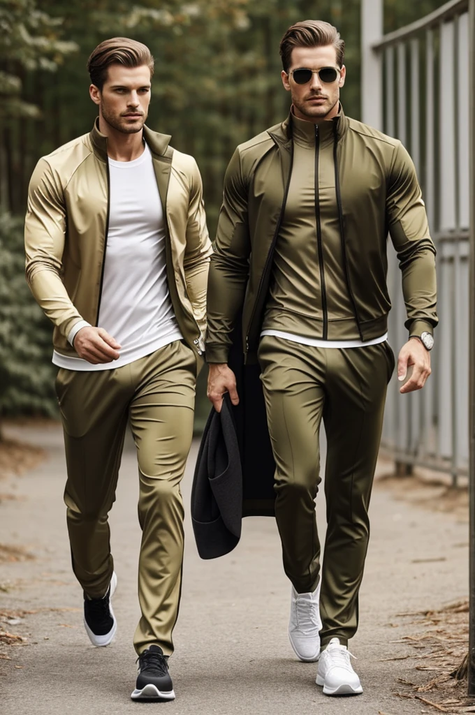 Functional but fashionable sportswear for men for the Ecoluxe brand desired colors would be natural tones such as green tones, Shades of brown or beige with elegant accents such as white, black or gold/copper