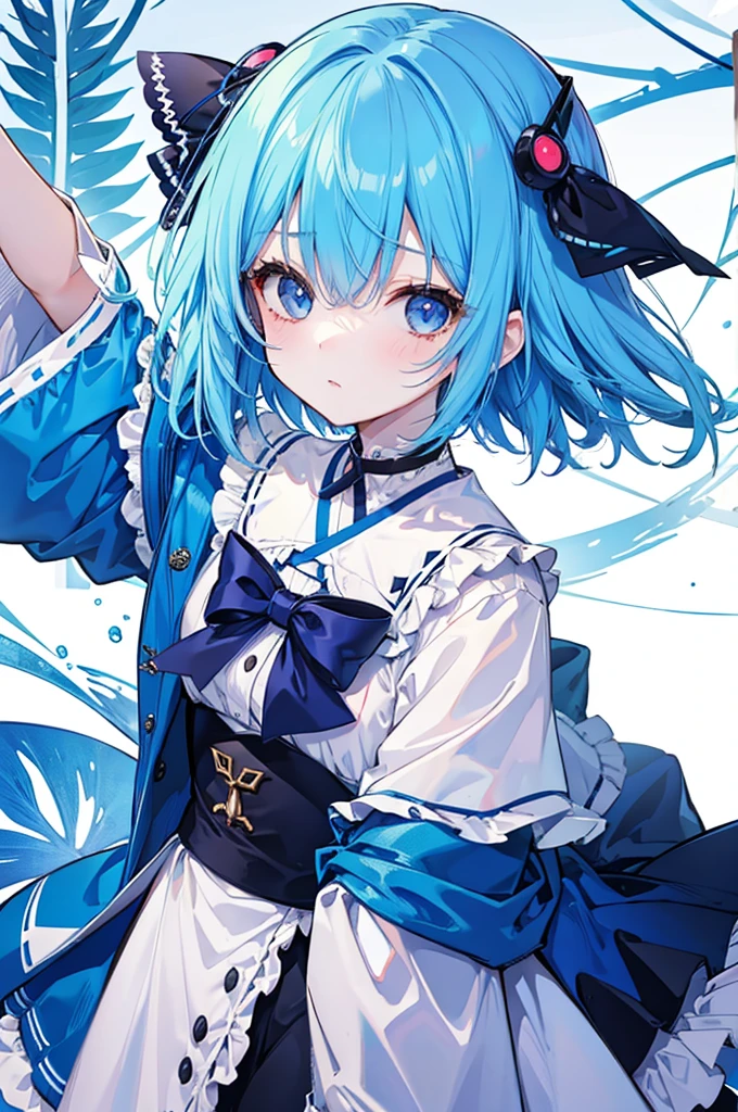 Girl、Blue hair short、Menhera