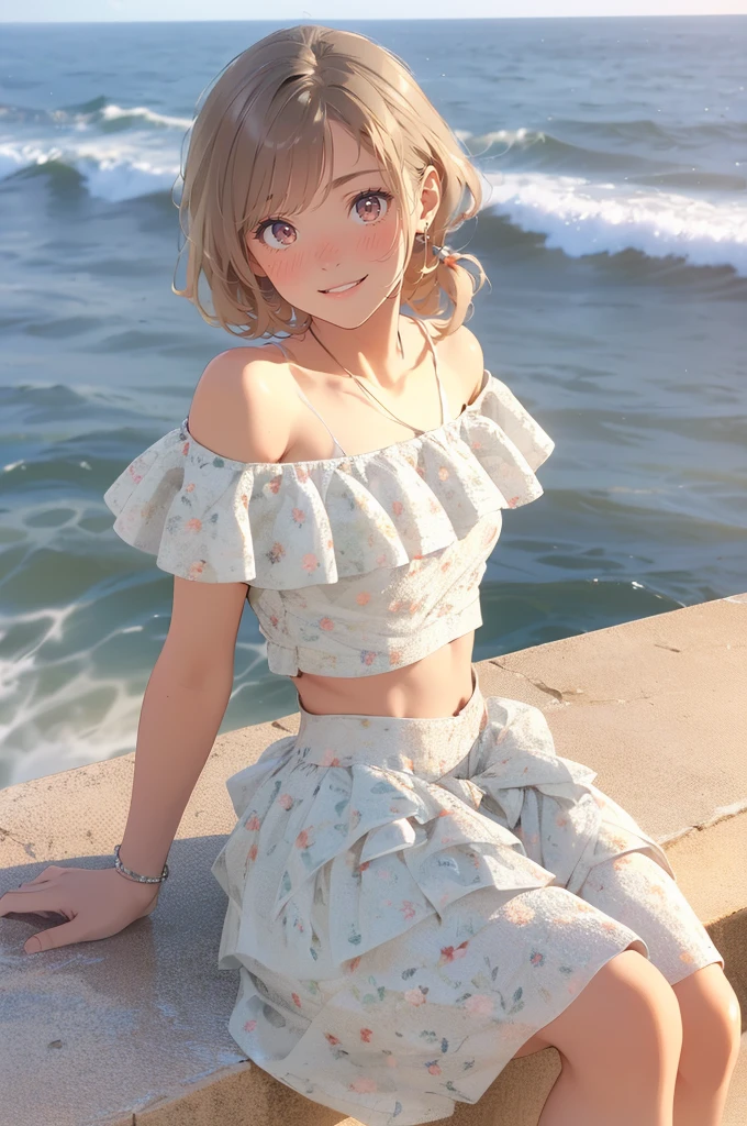 (masterpiece), (best quality), (ultra-detailed), (best illustration), (best shadow), (absurdres), Female, 25 years old, looking at viewer, steam, shy, nose blush, nsfw, medium breasts, light smile,