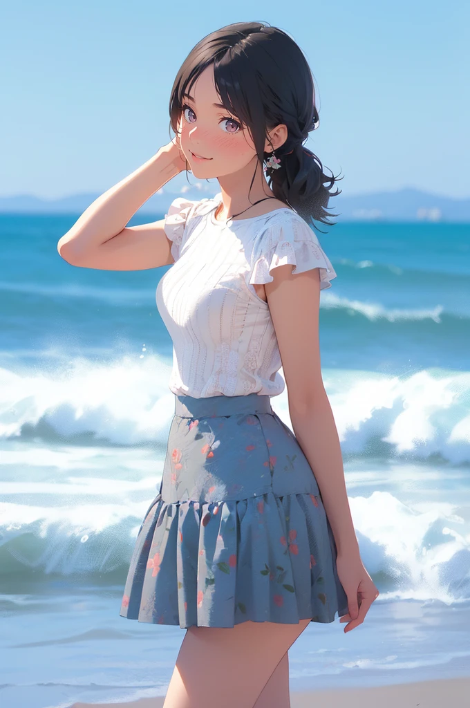 (masterpiece), (best quality), (ultra-detailed), (best illustration), (best shadow), (absurdres), Female, 25 years old, looking at viewer, steam, shy, nose blush, nsfw, medium breasts, light smile,