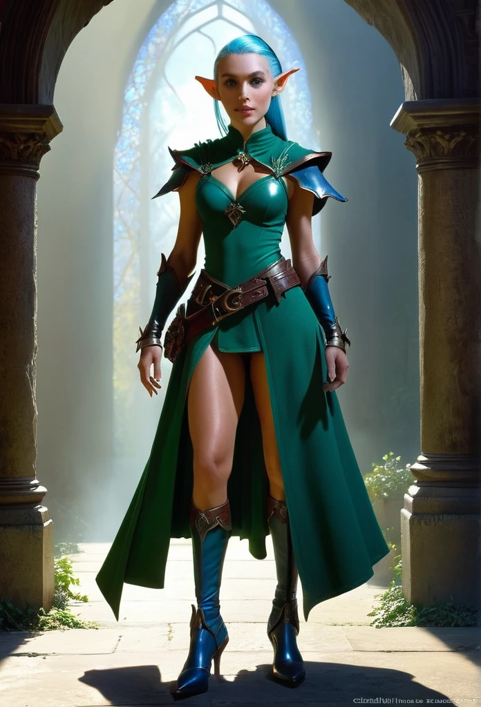 The Justice, dressed in emerald green,blue, deep blue green and pale green, faithful intelligence , The Daughter of the Lords of Truth,The
Ruler of the Balance , Libra, Caza art, digital art