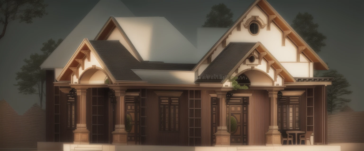 villa house, tree, steet , modern house
