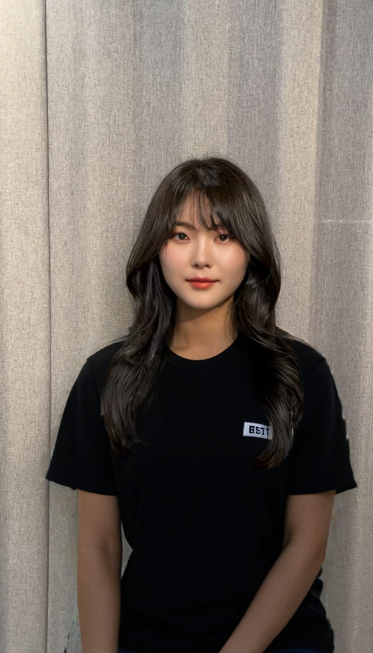 Best Quality, 8k, Masterpiece, (Portrait: 1.3), (photo realistic:1.4), (hyper realistic:1.4), Sharp Focus, looking at viewer, (smoother lighting:1.1), (increase cinematic lighting quality:0.9), realistic lighting, backlighting, light on face, ray trace, (brightening light:1.2), (Increase quality:1.4), sharp detail, (best quality real texture skin:1.4), finely detailed eyes, black_eyes, finely detailed face, 25 year old Korean woman, (white formal_shirt:1.4), (Create an image maintaining the original base model hairstyle:1.5)