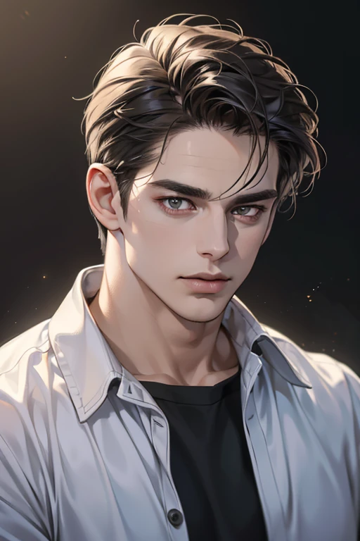 (Best quality,4K,8K,a high resolution,masterpiece:1.2),ultra detailed,(realistic,photorealistic,photo-realistic:1.37),39 year old man,Beautiful anime,portraits,strong,masculine,dark hair,Sharp jawline,Mesmerizing eyes,Perfectly styled hair,confident expression,bright colors,dynamic lighting,Brown eyes,(Black T-shirt),(dark skin),((mature man, man 40 years old)), (square jaw)