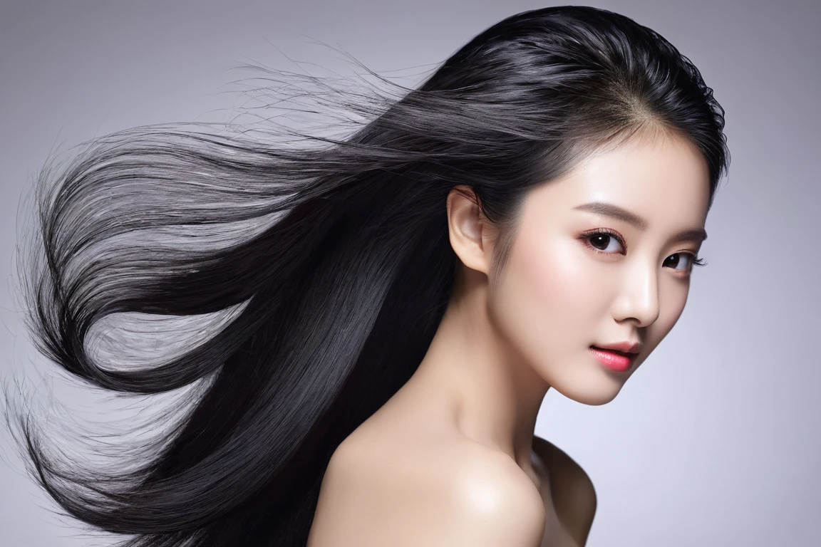 1 , longye hair, high resolution, Bblack hair, high resolution, precise, best qualityer, detail, details altos, 品質, Textured skin,