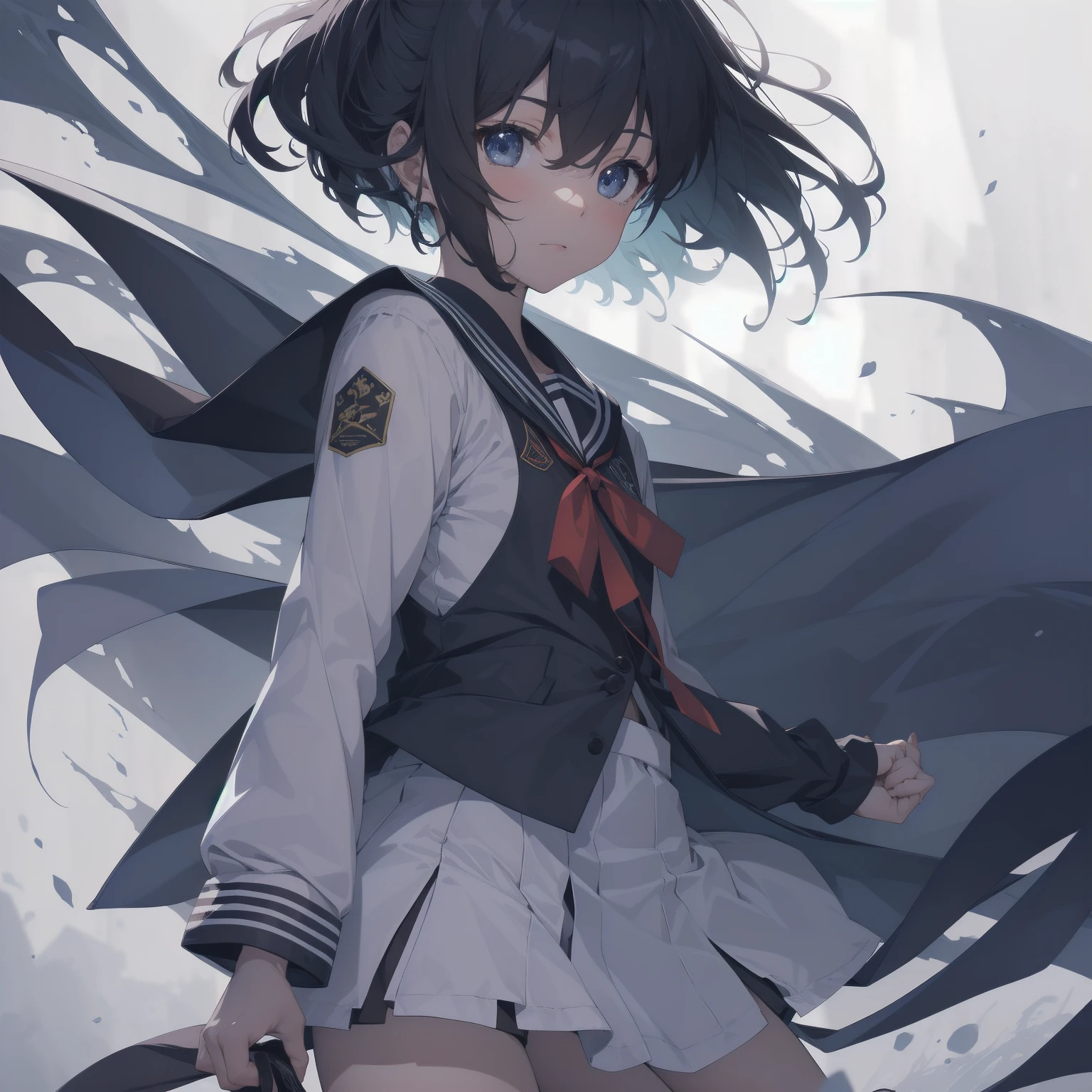 ultra-absurdres-Top quality by artist God, ultra-detailed, high resolution, anime moe artstyle, best anime 8k konachan wallpaper, pixiv contest winner, pool:2810, perfect anatomy,break, 1girl, (Please draw a girl walking sleepily to school alone. )break,(Solo,little female, 13-year-old:1.3),Full limbs, complete fingers,a junior high school student, (very short hair), short cut, flat chest, , small butt, small black eyes, beautiful detailed eyes, well-proportioned iris and pupils, expressive eyes, highres detailed hair, soft expression, salor school_uniform, sailor collar, serahuku, bow, pleated skirt,(Detailed Lighting), (Detailed background), in the School commute route. break,super detailed skin, Best cinematic lighting powered by famous artist, 8k,beauty illustration,photoshop_(medium),very aesthetic,break,((artist:kotorai )), artist:clamp ,artist:carnelian ,artist:kantoku ,
