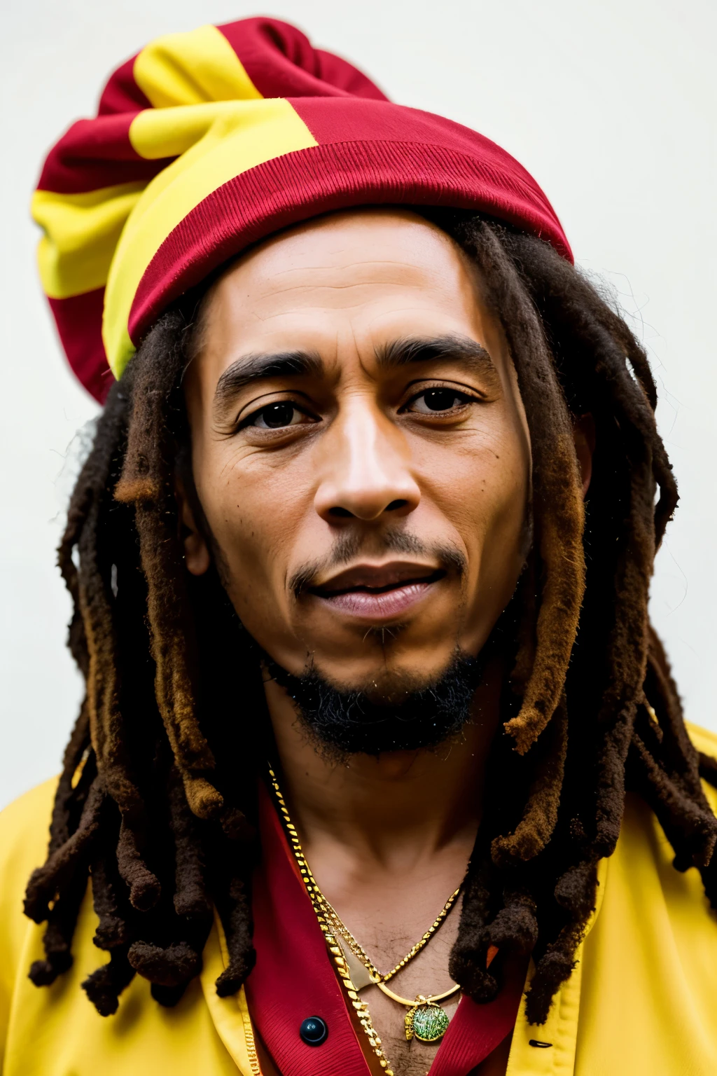 One person、 White Background、reggae、male、Black、Bob Marley