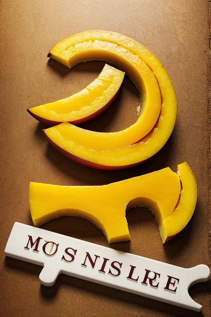 Nice sign that says mango dessert with pretty letters