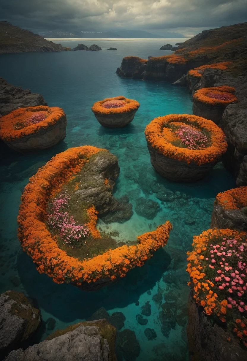 Mer de fleurs, par Michal Karcz, Meilleure qualité, chef-d&#39;œuvre, Travail représentatif, art officiel, professionnel, Détails ultra complexes, 8k, Single Rap, Title : "Sonorité", Man Smoking blunt in the background