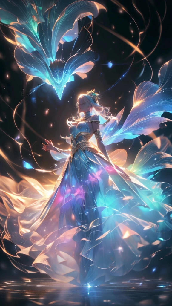 (((8k))), (((High resolution))),((Highest quality)),Beautiful Elf,Male elf and female elf,beam from right hand,battle mode, blue aura swirling around the body,fog,mystic atmosphere,elf comes out of an old book, opening beneath the elf's feet,Serious face,Ultra-realistic,8k,Ultra-fine,Super detailed