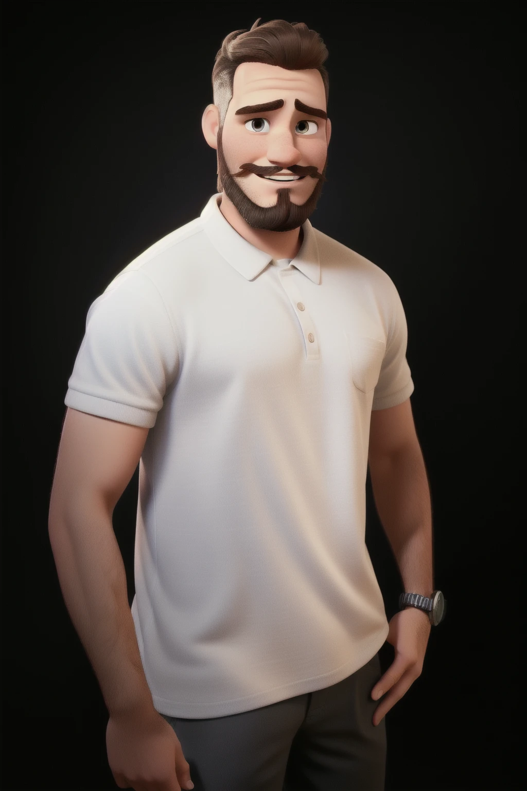 a man with a beard disney pixar style, high qualiy, best qualityer
