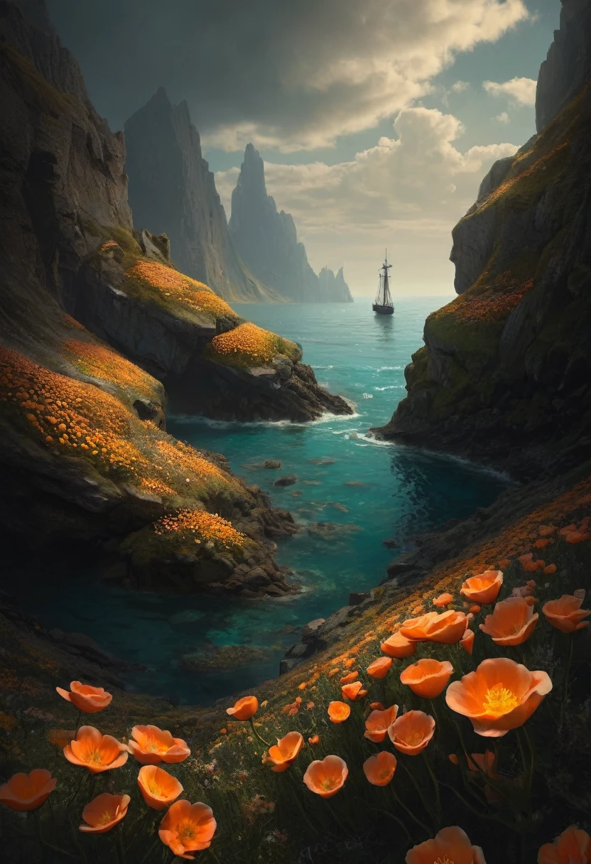 Mer de fleurs inconnu, par Michal Karcz, Meilleure qualité, chef-d'œuvre, Travail représentatif, art officiel, professionnel, Détails ultra complexes, 8k, Single Rap, Title : "Sonorité", Jeune Homme avec un bonnet qui fume une grosse cigarette,