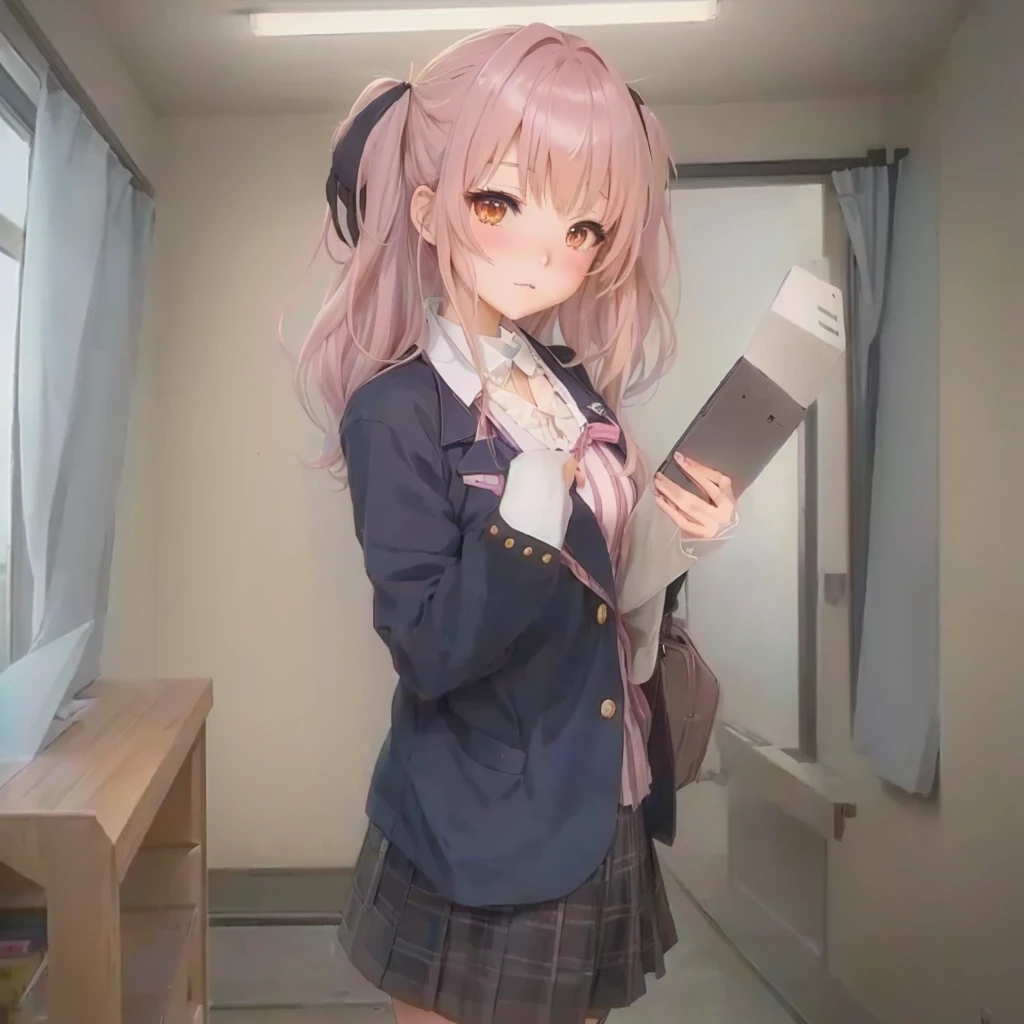 本と本を持っているAnime Girls, 現実的なhigh school girl, beautiful anime high high school girl, a Surreal , Exciting Literature Club, Anime Moe Art Style, かわいいAnime Girls, Surreal , Anime Girls, high school girl, Smooth anime CG art, ; Visual novel, Painted in an anime artist's studio, Soft anime illustration
