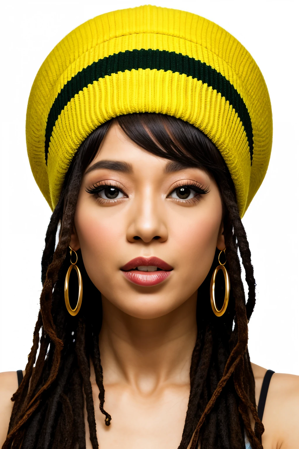 One person、 White Background、reggae、woman、Black、Raster Color