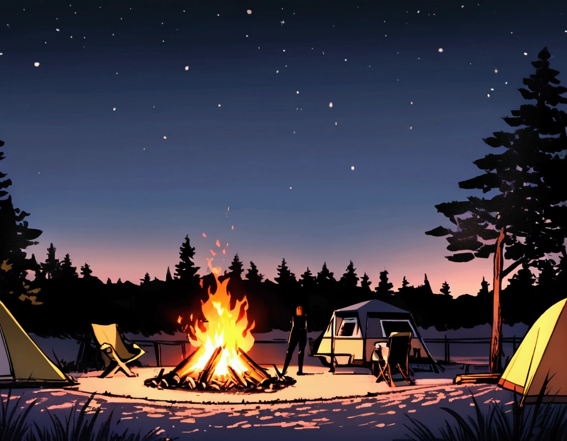 Fantasy,unmanned,background,Plains,Horse driveway,wood々,night,campsite,campsite,Bonfire,,,,,,,,,