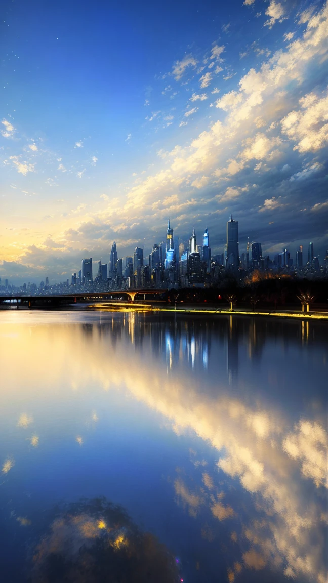 Highest quality, masterpiece, Realistic, (High resolutionの CGI アートワーク 8k), Create a landmark for the Celestial City, The theme is like air, Reflective ivory and light blue colors, High resolution, 3D-rendered masterpiece, Digital Art