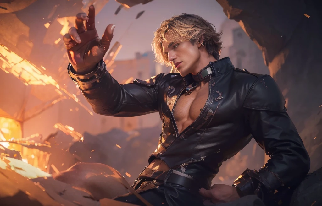 ((Best quality, 8k, Masterpiece :1.3)), upper bod, Sharp focus :1.2, handsome guy perfect figure, Highly detailed facial and skin texture, Detailed eyes, Double evelids Interir view, ferpect lighting, Glowing skin,