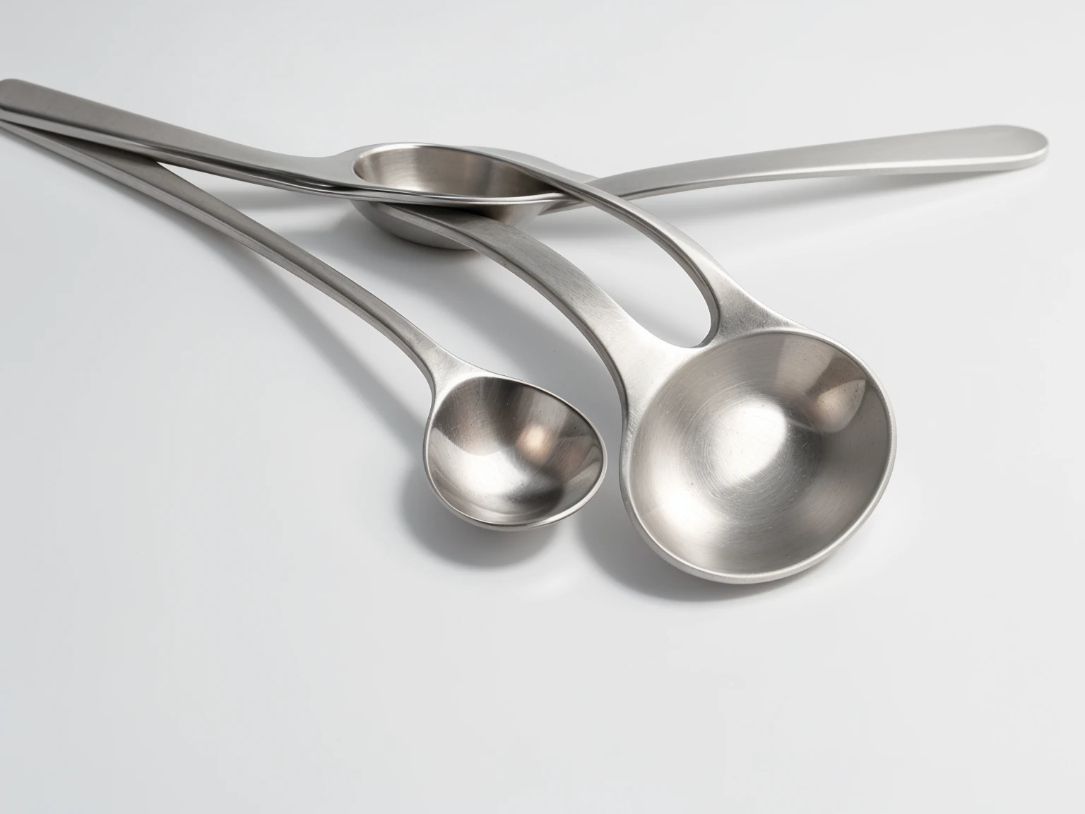1aluminum spoon white background