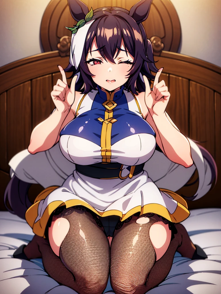 1 solo milf,in fire_emblem:_genealogy_of_the_holy_war style,(umamusume),horse_ears,(horse_tails from top_of_hip:1.4),BREAK,
in heat,orgasm,afterglow,give a big yawn,large breast,
crotch focus,on back,on the bed,
legs up,squatting,M-shaped spread legs,open legs,BREAK,panties under pantyhose,fishnet pantyhose,sexy lace-trimmed lingerie,
humid,wedgie,
clothed,under boob cut out,BREAK,tailcoat bunny dress,beautiful cloths with sexy lace,micro mini skirt,fantasy Beautifully embroidered clothes,