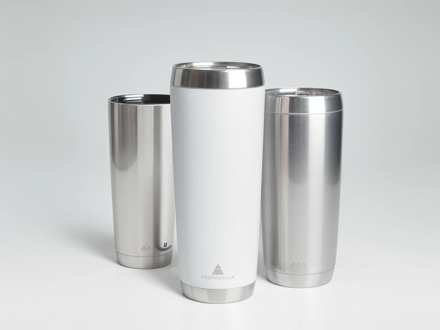 1aluminum tumbler white background