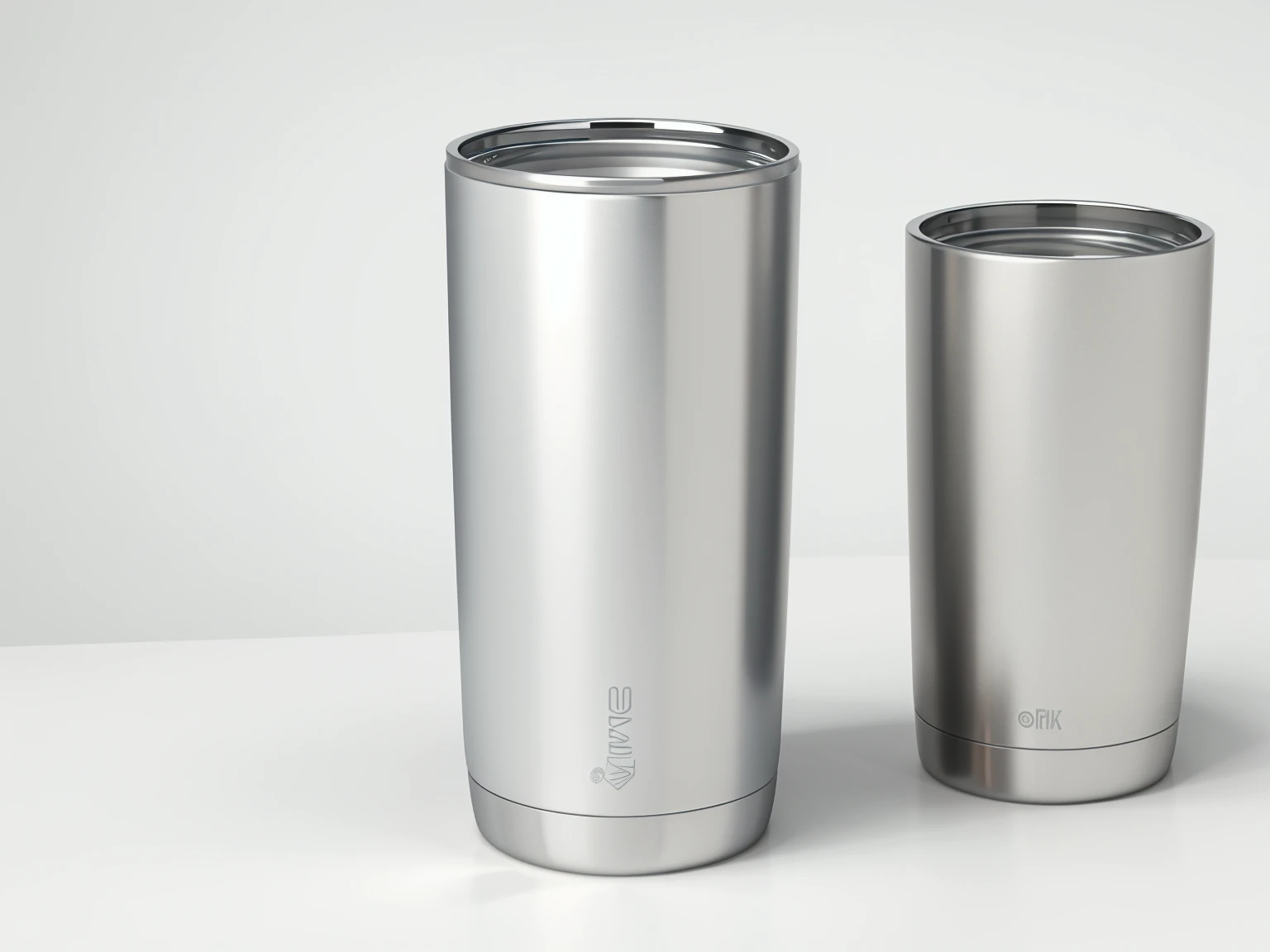 1aluminum tumbler white background