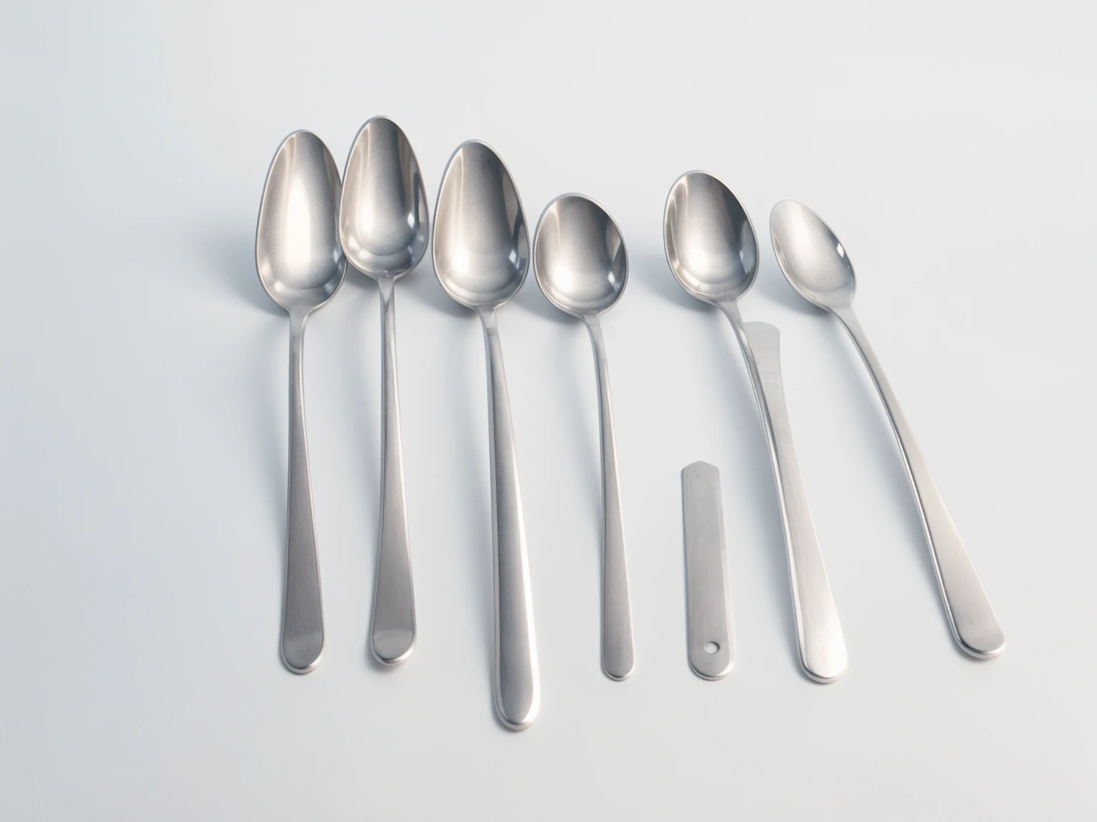 1 spoon aluminum, white background