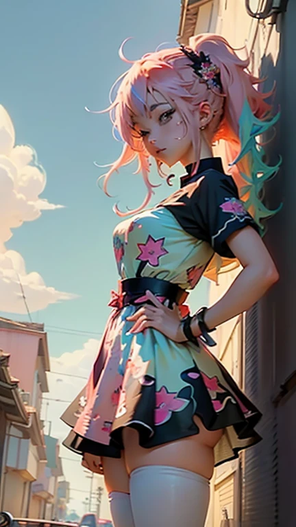 Anime girl with colorful hair and colorful dress, rossdraws pastel vivid, rossdraws cartoon vibrant, Anime Style 4k, Beautiful anime portraits, art germ colorful!!!, ! Dream Art Germ, Beautiful Anime Girls, Anime style digital art, anime art wallpaper 4k, anime art wallpaper 4k, Digital anime art, Highly detailed art gems