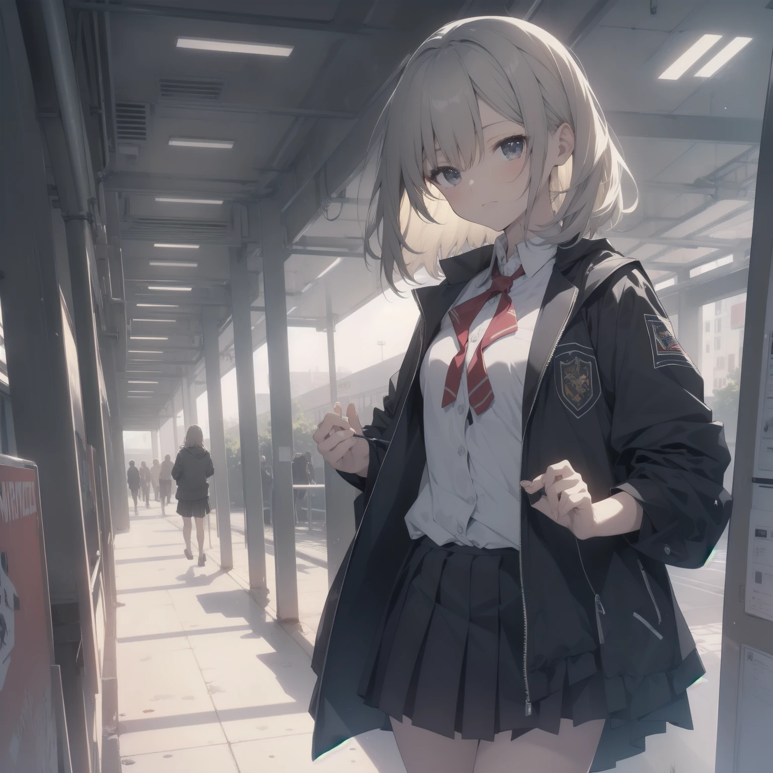 ultra-absurdres-Top quality by artist God, ultra-detailed, high resolution, anime moe artstyle, best anime 8k konachan wallpaper, pixiv contest winner, pool:2810, perfect anatomy,break, 1girl, (Please draw a girl walking sleepily to school alone. )break,(Solo,little female, 13-year-old:1.3),Full limbs, complete fingers,a junior high school student, (very short hair), short cut, flat chest, , small butt, small black eyes, beautiful detailed eyes, well-proportioned iris and pupils, expressive eyes, highres detailed hair, soft expression, salor school_uniform, sailor collar, serahuku, bow, pleated skirt,(Detailed Lighting), (Detailed background), in the School commute route. break,super detailed skin, Best cinematic lighting powered by famous artist, 8k,beauty illustration,photoshop_(medium),very aesthetic,break,((artist:kotorai )), artist:clamp ,artist:carnelian ,artist:kantoku ,