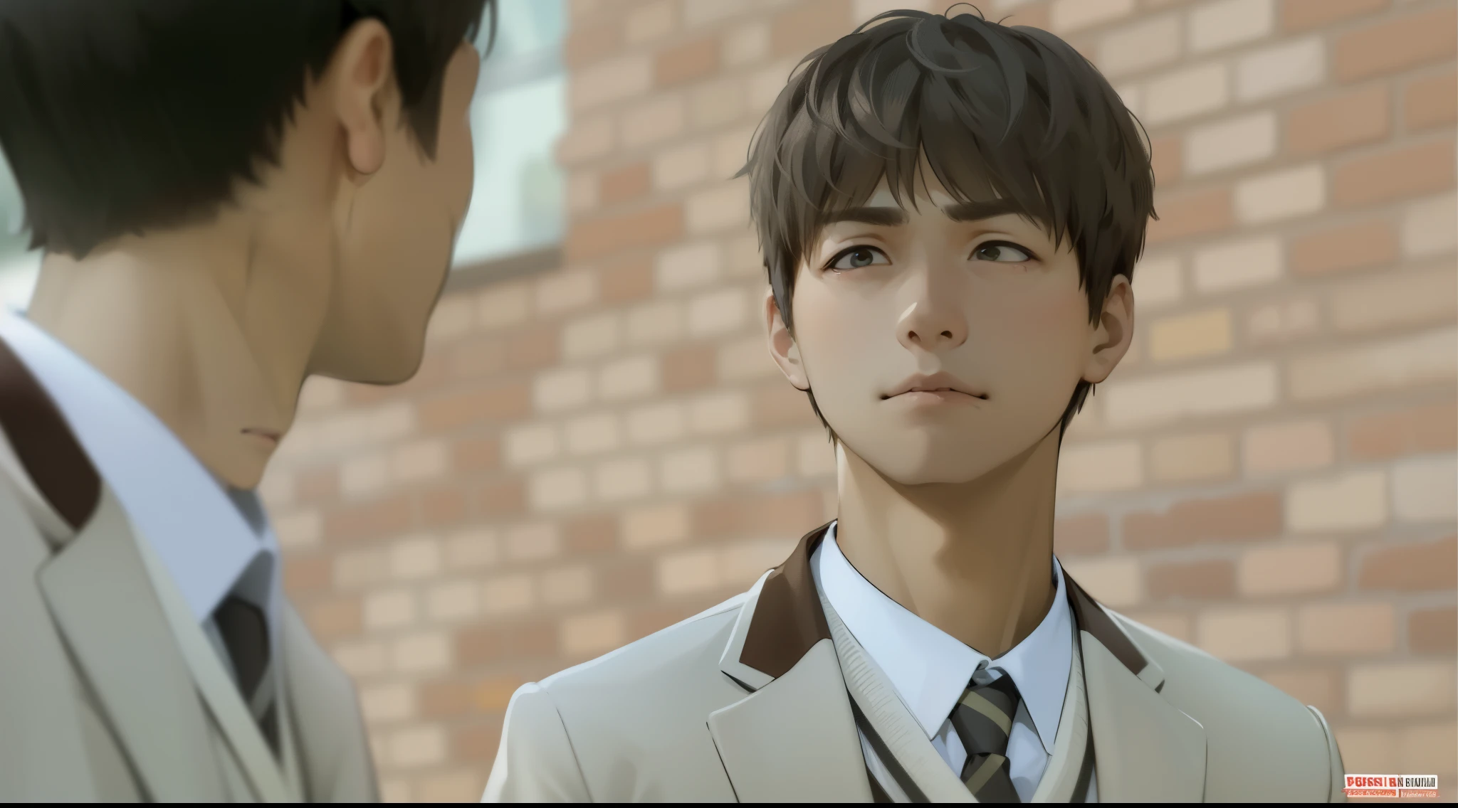 There are two 17-year-old boys who look at him suspiciously with resentment.