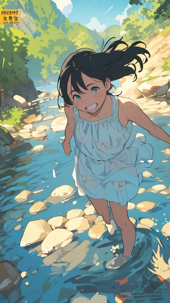 reasonable design, Clear lines, High Sharpness, (highest quality,8K,Perfect sharpness,Ultra fine,High resolution,masterpiece:1.2), Perfect Anatomy:1.5, Official Art, Illustrations that tell a story, (Whitish background:0. 9)、Body Positivity、More Mr.Physical expression、(Random and mischievous poses)、Perfect beauty、Perfect beautiful face、Strong winds、A rich expression、Dynamic composition、smile、Golden ratio composition、colorful、(Mr.Different angles and perspectives)、anime art、mini skirt、(Overcoming stereotypes)、 Glowing Skin、(Natural beauty)、smile、bangs、Straight Hair、(Soft and flowing hair)、(Rural Scenery)、(Nostalgic atmosphere)、Insert up to the thighs、(Playful and carefree)、(More Mr.Ethnic characters)、(innocent attitude)、(Sunny atmosphere)、Skirt flipped up、(Bright colors)、Belly button exposed、Beautiful Eyes、A skirt fluttering in the wind、Put it in to your feet、Some composition patterns、sensuous、Geometric pattern、emotional、Symposium cover、