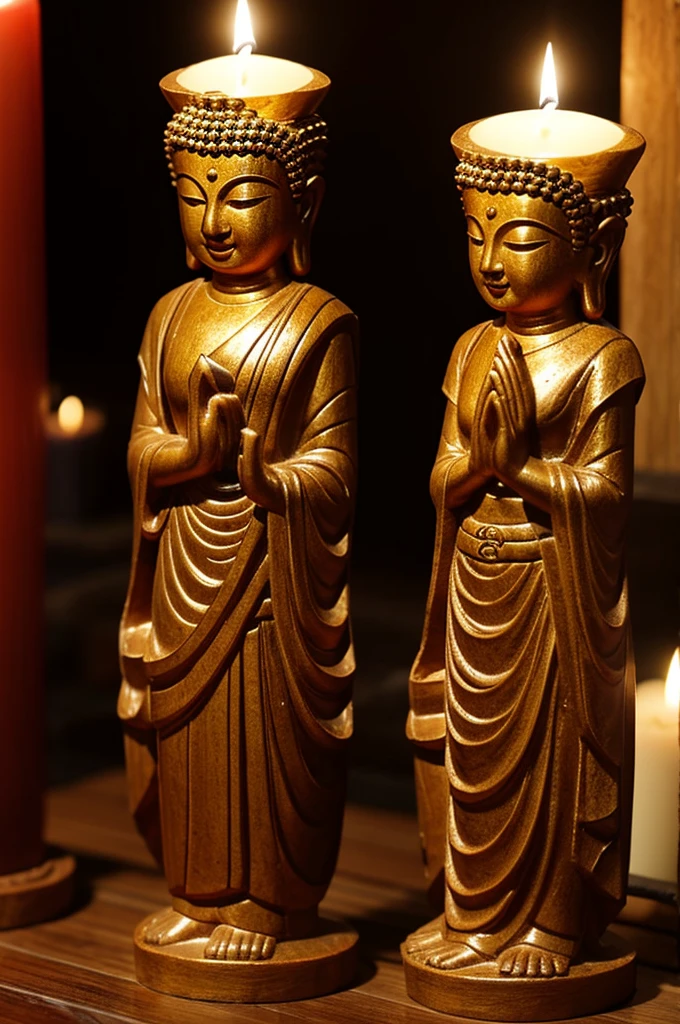 Large Buddhist Lent candles, beautifully carved