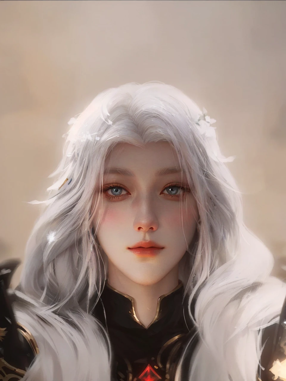 a close up of a woman with white hair and a white mask, beautiful character painting, guweiz, artwork in the style of guweiz, white haired deity, by Yang J, epic exquisite character art, stunning character art, by Fan Qi, by Wuzhun Shifan, guweiz on pixiv artstation
