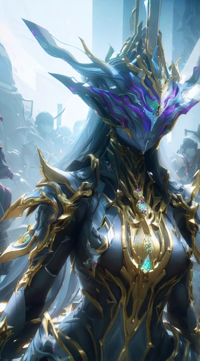 1 girl, Dark Mask Mysterious, Helmet, Unicorn horn, Glowing Eyes,  Extremely detailed, Shiny Metal, Dynamic Angle, Detailed light, dramatic_Shadow, Ray_vestige, reflection,to be born, Cinematic shots, (Sharp focus:1.5), (Realistic:1.5), , Ultra-high resolution, 16K,dramatic lighting,