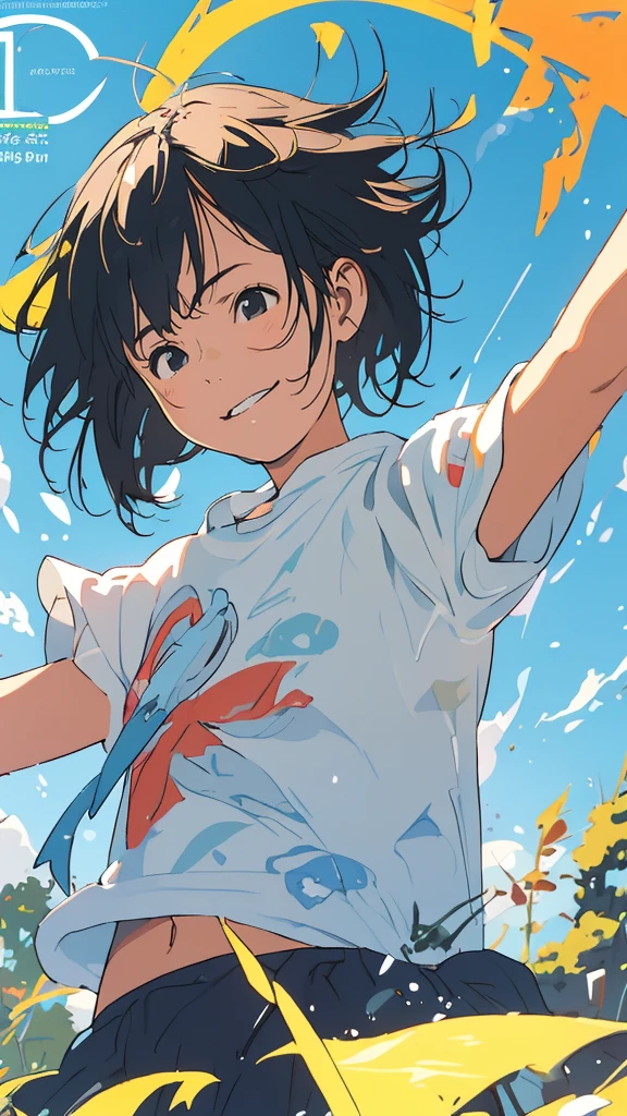 reasonable design, Clear lines, High Sharpness, (highest quality,8K,Perfect sharpness,Ultra fine,High resolution,masterpiece:1.2), Perfect Anatomy:1.5, Official Art, Illustrations that tell a story, (Whitish background:0. 9)、Body Positivity、More Mr.Physical expression、(Random and mischievous poses)、Perfect beauty、Perfect beautiful face、Strong winds、A rich expression、Dynamic composition、smile、Golden ratio composition、colorful、(Mr.Different angles and perspectives)、anime art、mini skirt、(Overcoming stereotypes)、 Glowing Skin、(Natural beauty)、smile、bangs、Straight Hair、(Soft and flowing hair)、(Rural Scenery)、(Nostalgic atmosphere)、Insert up to the thighs、(Playful and carefree)、(More Mr.Ethnic characters)、(innocent attitude)、(Sunny atmosphere)、Skirt flipped up、(Bright colors)、Belly button exposed、Beautiful Eyes、A skirt fluttering in the wind、Put it in to your feet、Some composition patterns、sensuous、Geometric pattern、emotional、Symposium cover、