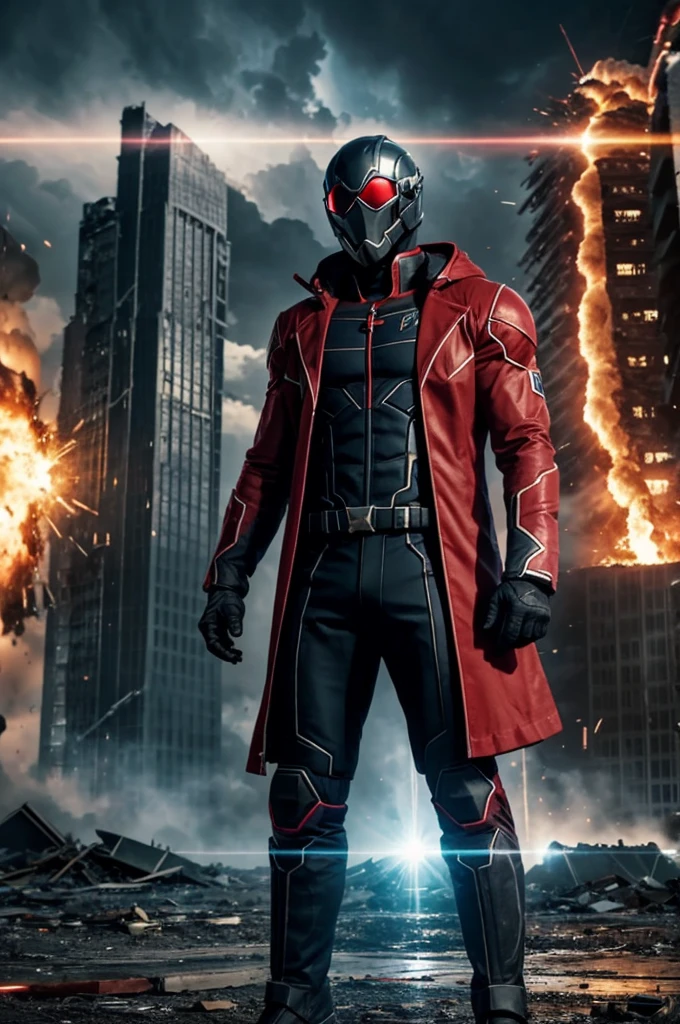 God in a world planning on erased all humanity by mass destruction with a cool suit on