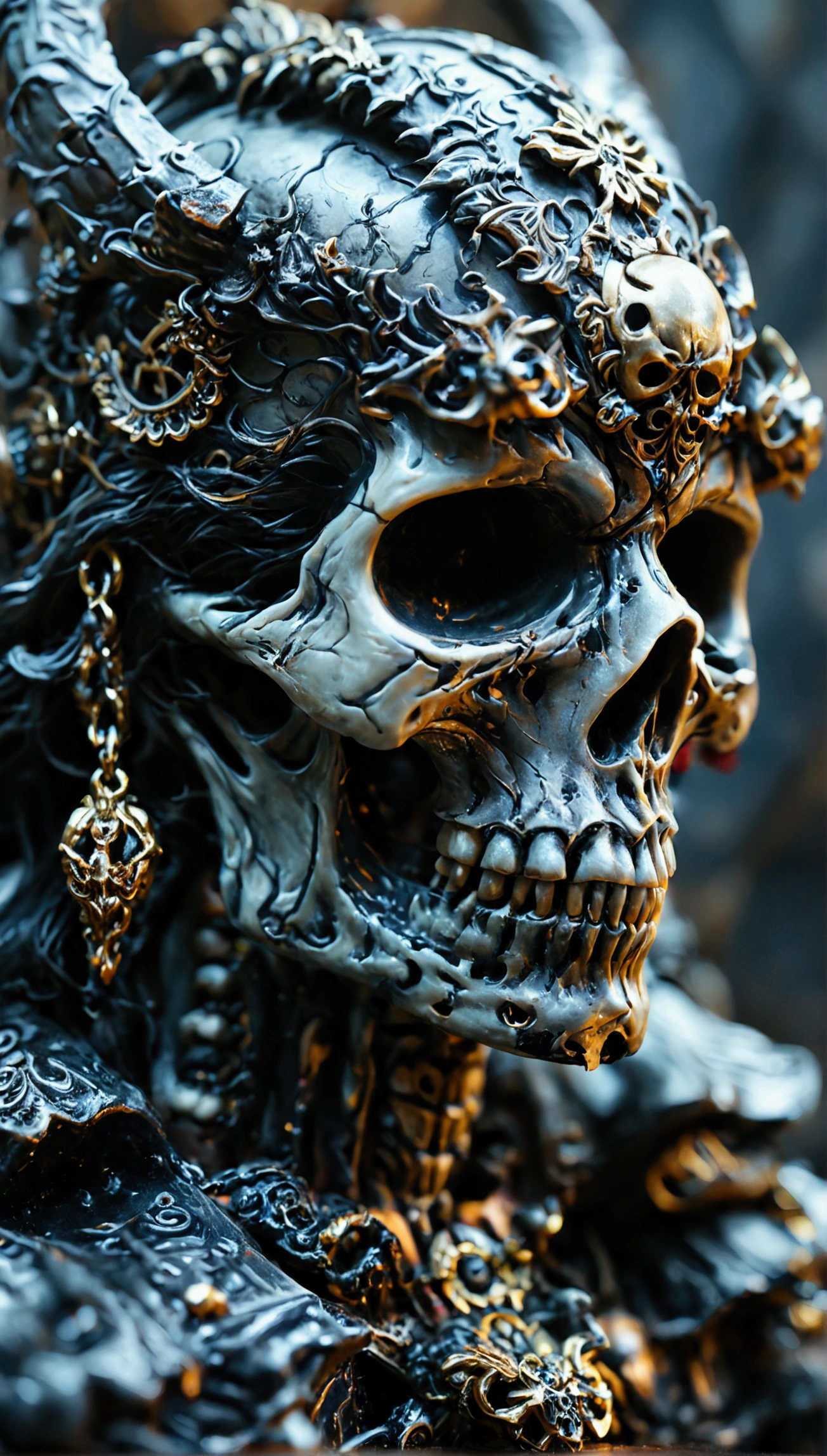 Supreme God of Death, Dark and evil skull