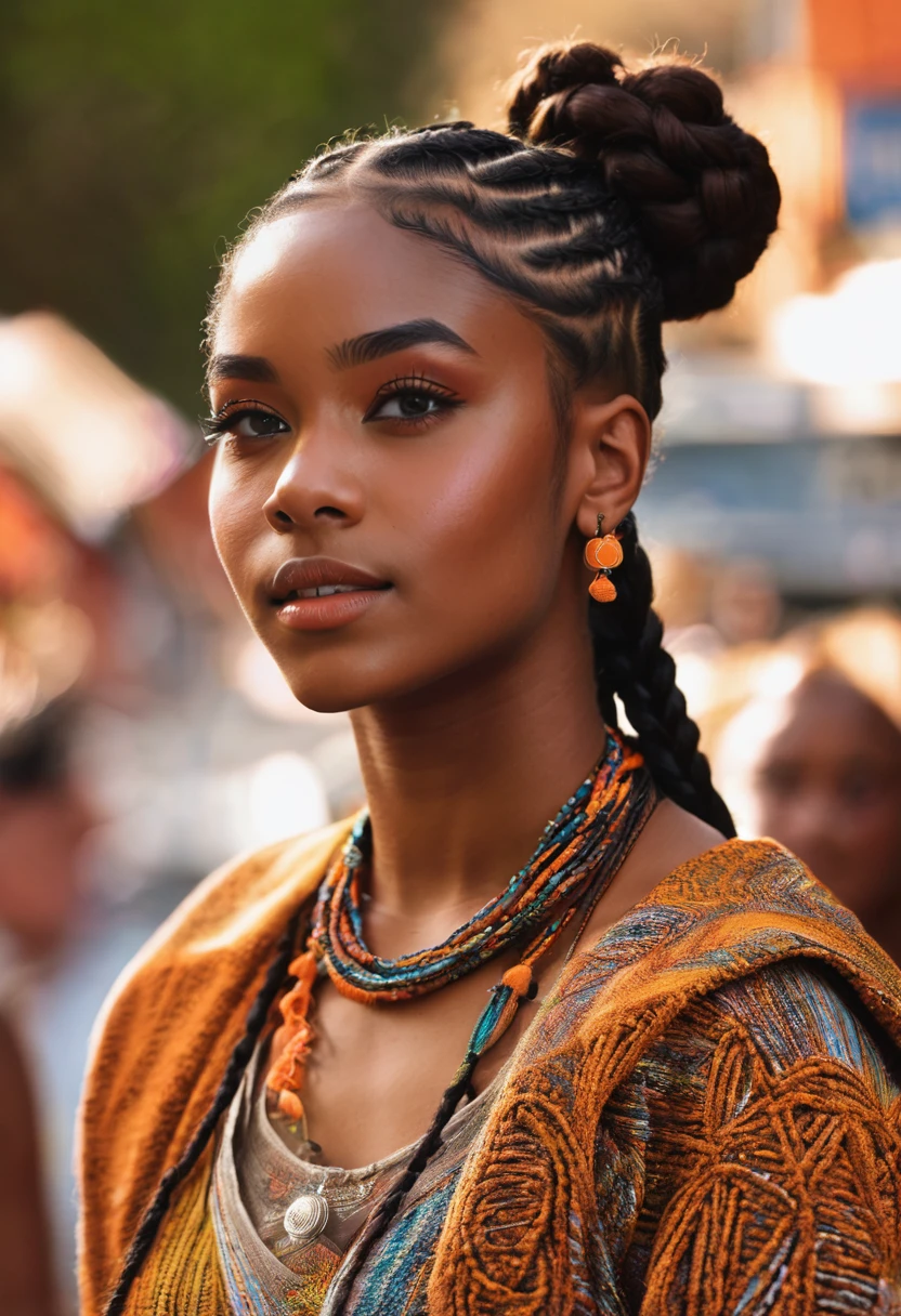 Can I get a beautiful brown skin girl with braids and  orange eyes