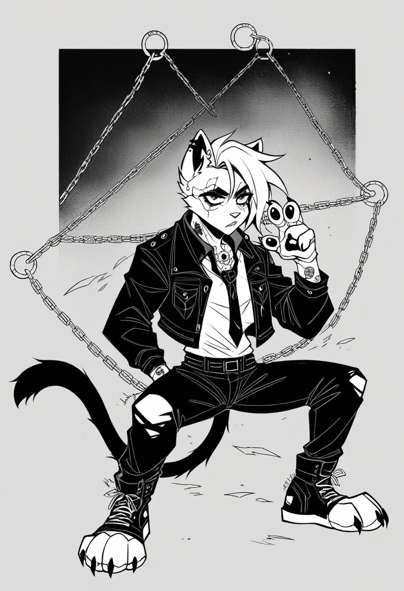 (score_9, score_8_up, score_7_up, score_6_up, score_5_up, score_4_up) BREAK (furry, source_furry, furry art, uploaded on e621) BREAK femboy white cat hiding in the dark back alley at night, white cat, barcode tattoo on the crotch, barcode tattoo on the chest, barcode tattoo on the arms, femboy, young, nude, short messy spiky white hair, extremely detailed blue eyes, black nipples, big uncircumcised black penis with foreskin, open mouth, detailed black mouth, fear expression, afraid expression, scared expression, sad expression, holster, detailed gun, hand holding gun, broken belly, hiding, looking away, hiding in the dark back alley at night, dark back alley background, at night, nighttime, dark, dim, BREAK masterpiece, detailed, extremely detailed, intricate, intricate details, lineart, detailed lineart, intricate lineart, thick line