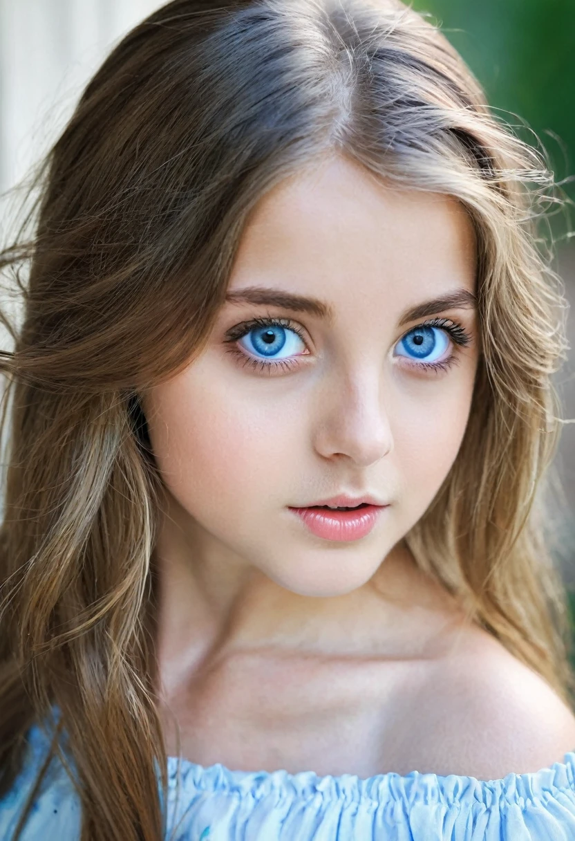 beautiful girl , beautiful blue eyes, No panties