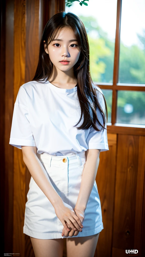(best quality, 8k, 32k, masterpiece, UHD:1.2), ultra high resolution, (pretty a Korean early teen girl), 13 years old, portrait