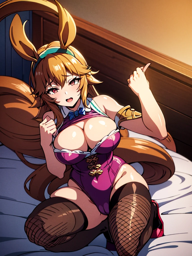 1 solo milf,in fire_emblem:_genealogy_of_the_holy_war style,(umamusume),horse_ears,(horse_tails from top_of_hip:1.4),BREAK,
in heat,orgasm,afterglow,give a big yawn,large breast,
crotch focus,on back,on the bed,
legs up,squatting,M-shaped spread legs,open legs,BREAK,panties under pantyhose,fishnet pantyhose,sexy lace-trimmed lingerie,
humid,wedgie,BREAK,
clothed,cleavage cut out,princess bunny,beautiful cloths with sexy lace,fantasy Beautifully embroidered clothes,