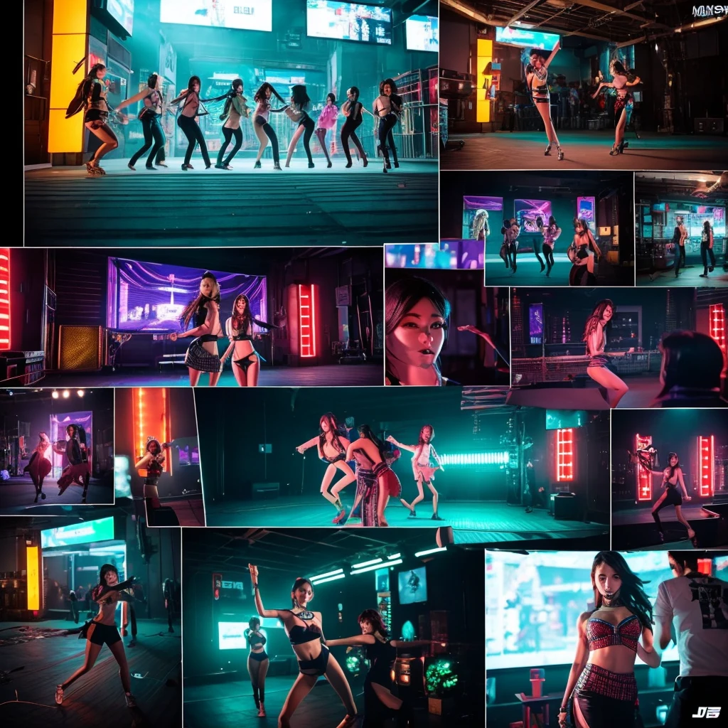 Opening Scene: Rooftop Party**
- **Setting:** A stylish rooftop with neon lights.
- **Action:** The members are seen arriving individually, showcasing their unique styles. They greet each other with excitement, and as they come together, the beat drops for the chorus.
- **Dancers:** Female backup dancers join in for the first choreography sequence, featuring synchronized dance moves with fierce expressions. Kpop girl group south koera members music video siren scene