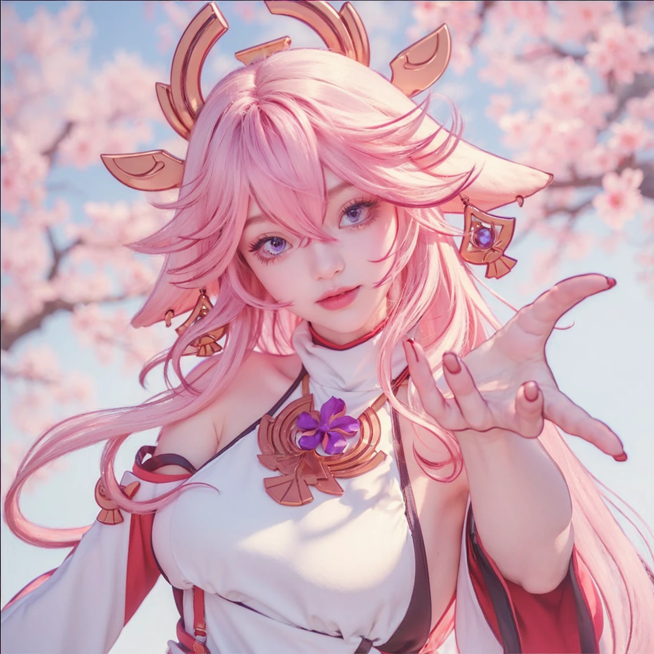anime girl with pink hair holding an umbrella and posing, extremely detailed artgerm, ! dream artgerm, realistic nude anime girl, beautiful nude anime.