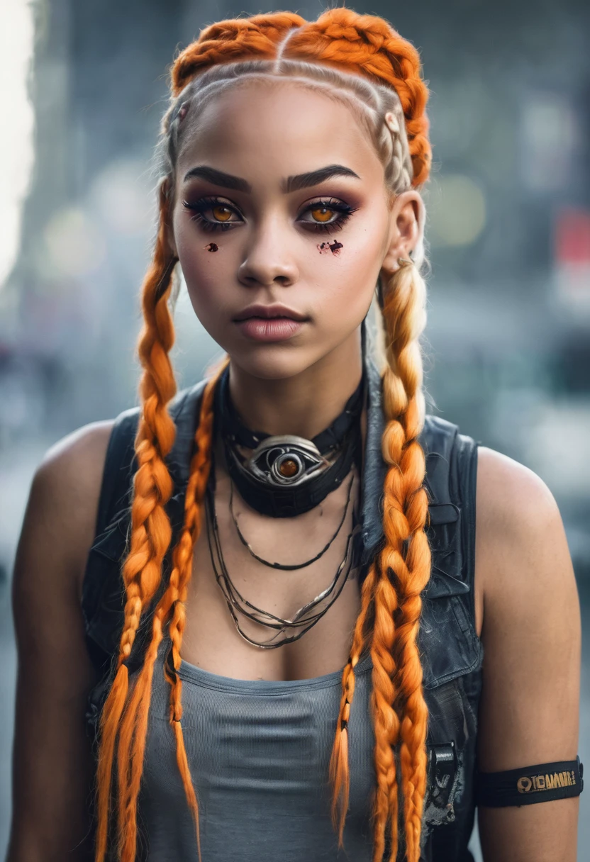 Can I get a beautiful light skin girl with blonde braids in orange and zombie eyes