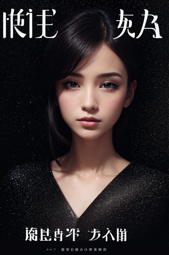 A cover of a poem book, with black glitter background, a silhouette of a woman alone